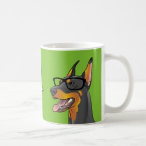 PALEO! Pop Art Geek Dog Hipster Doberman mug