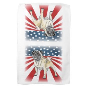 Patriotic Pug Towel