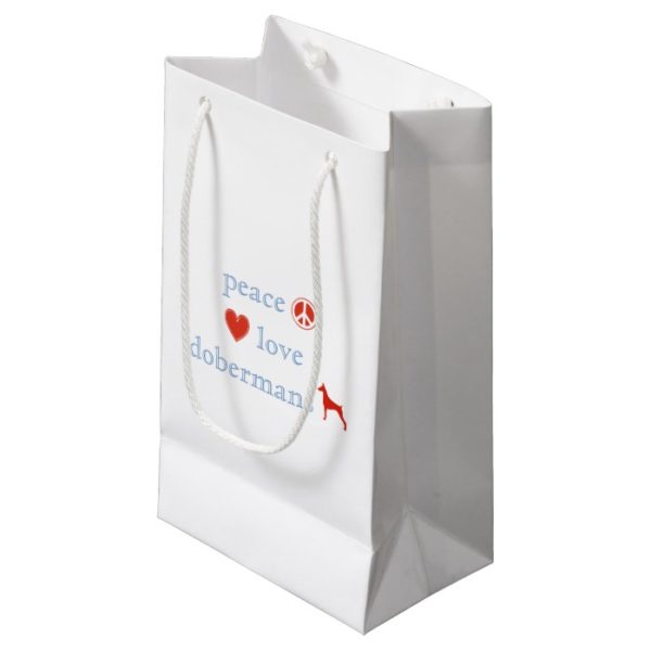 Peace Love Dobermans Small Gift Bag