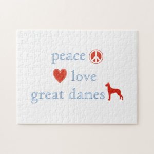 Peace Love Great Danes Jigsaw Puzzle