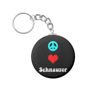 Peace love Schnauzer Keychain