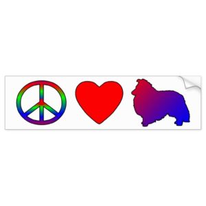 Peace Love Shelties Bumper Sticker