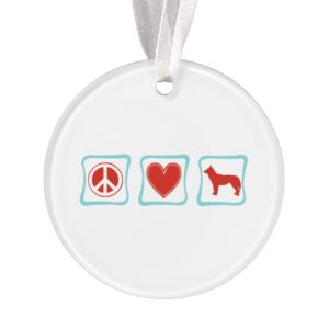Peace Love Siberian Huskies Squares Ornament