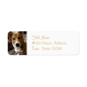 Pembroke Corgi Dog Return Address Label