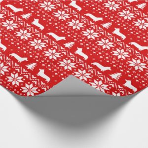Pembroke Welsh Corgi Christmas Sweater Pattern Dog Wrapping Paper