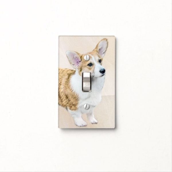 Pembroke Welsh Corgi Painting - Original Dog Art Light Switch Cover