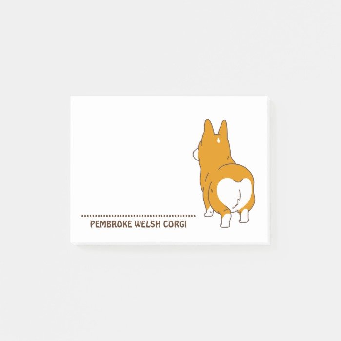 pembroke welsh corgi post-it notes