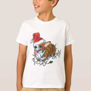 Pembroke Welsh Corgi Puppy Christmas Xmas Lights T-Shirt