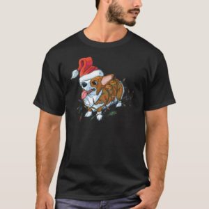 Pembroke Welsh Corgi Puppy Christmas Xmas Lights T-Shirt