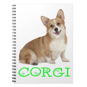 Pembroke Welsh Corgi Puppy Dog Lime Green Love Notebook