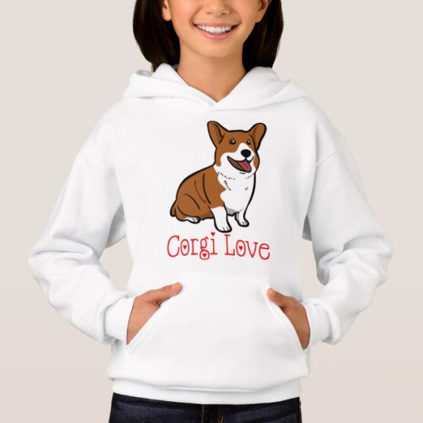 Pembroke Welsh Corgi Puppy Dog Red Love Girls Hoodie