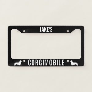 Pembroke Welsh Corgi Silhouettes Corgimobile License Plate Frame