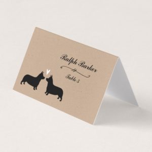 Pembroke Welsh Corgis Wedding Place Cards
