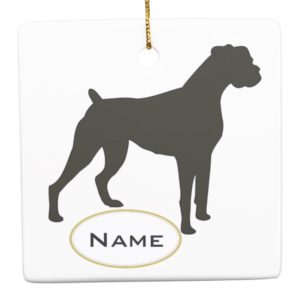 Personalized Boxer Dog Ceramic Ornament