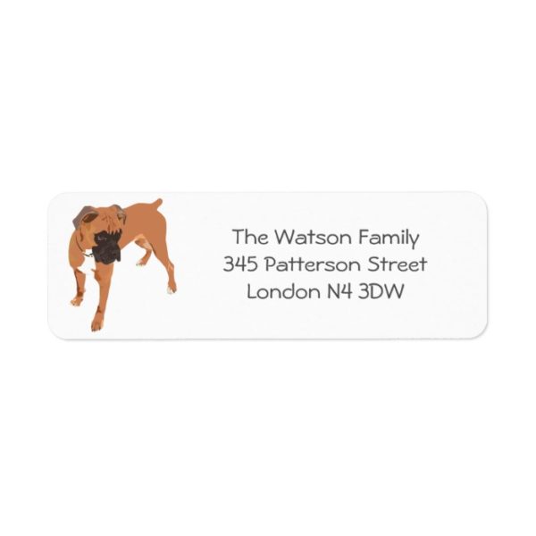 Personalized Boxer Dog Label