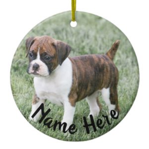 Personalized Brindle  Boxer  Christmas Ornament