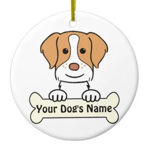 Personalized Brittany Spaniel Ceramic Ornament