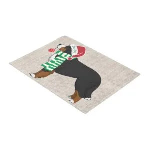 Personalized Christmas Bernese Mountain Dog Burlap Doormat