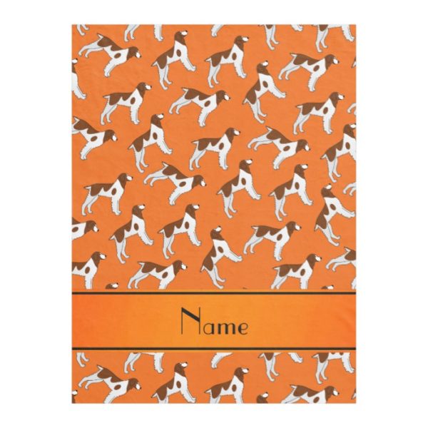 Personalized name orange brittany spaniel dogs fleece blanket