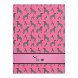 Personalized name pink Mastiff dogs Fleece Blanket
