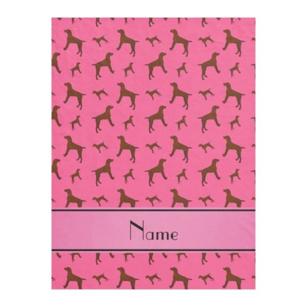 Personalized name pink Vizsla dogs Fleece Blanket