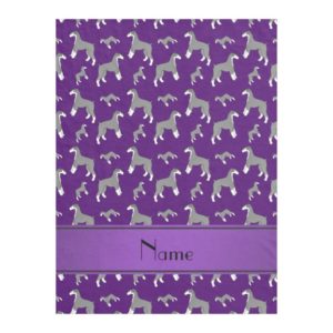 Personalized name purple Miniature Schnauzer dogs Fleece Blanket