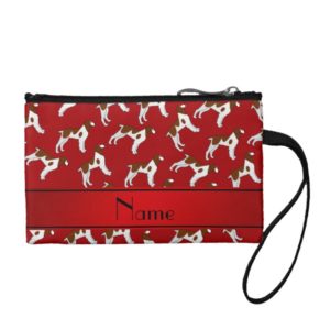 Personalized name red brittany spaniel dogs coin purse