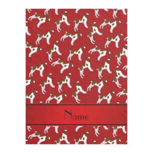 Personalized name red brittany spaniel dogs fleece blanket