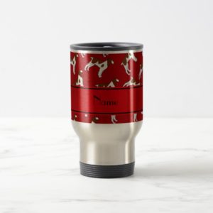 Personalized name red brittany spaniel dogs travel mug