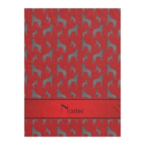 Personalized name red Mastiff dogs Fleece Blanket