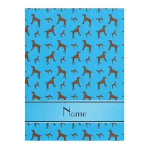 Personalized name sky blue Vizsla dogs Fleece Blanket