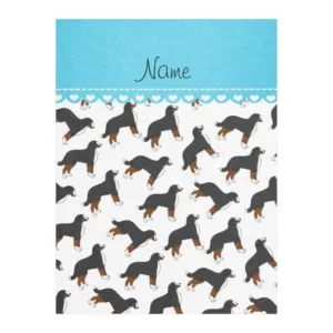Personalized name white Bernese Mountain dogs Fleece Blanket