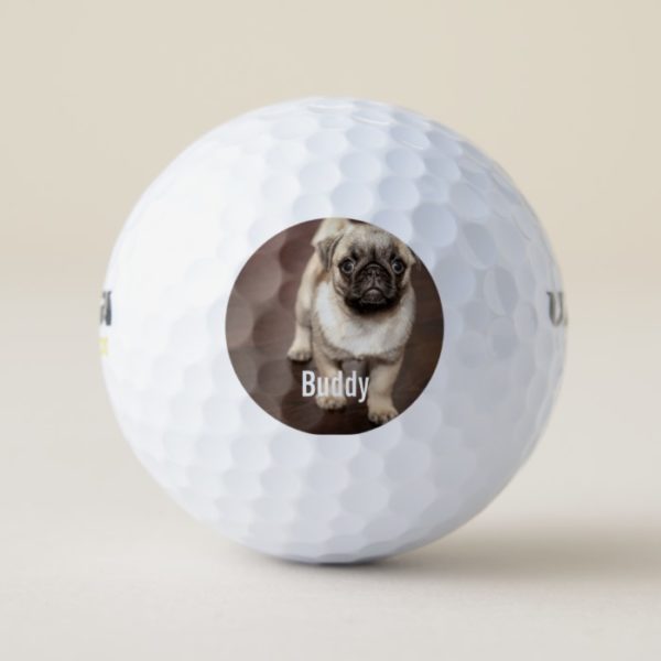 Personalized Pug Dog Photo and Your Pug Dog Name Golf Balls