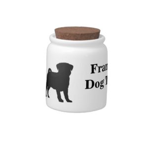 Personalized Pug Dog Treat Jar
