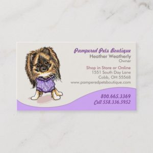 Pet Boutique Store Trendy Pomeranian Business Card