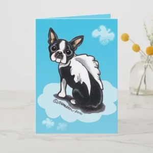Pet Loss Boston Terrier Card