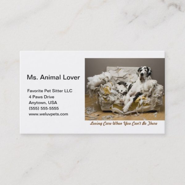 Pet Sitter Great Dane White Business Card