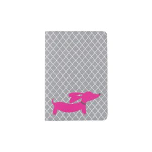 Pink Dachshund Wiener Dog Passport Cover Travel