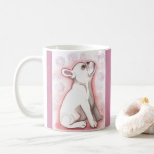 Pink French Bulldog mug