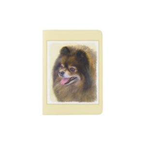 Pomeranian Black and Tan Painting Original Dog Art Passport Holder