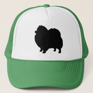 Pomeranian Black Dog Silhouette Trucker Hat