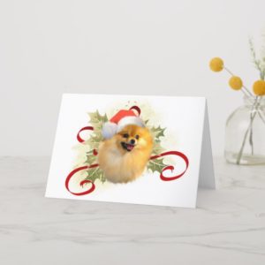 Pomeranian Christmas Card