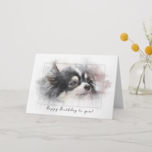 Pomeranian dog birthday card