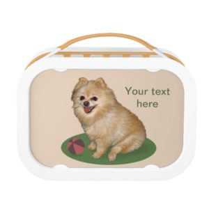 Pomeranian Dog Customizable Text Lunch Box