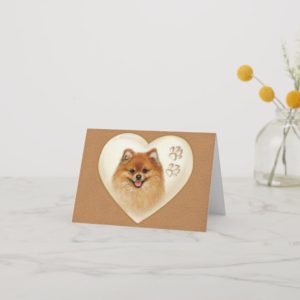 Pomeranian Dog Note card, Thank you cards
