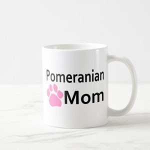 Pomeranian Mom Pink Paw Print Coffee Mug Cup