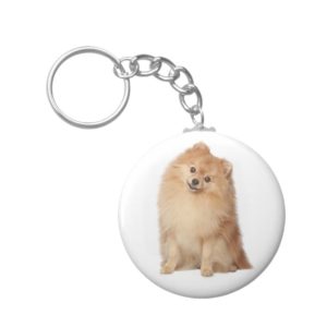 Pomeranian Pom Pom Puppy Dog Keychain