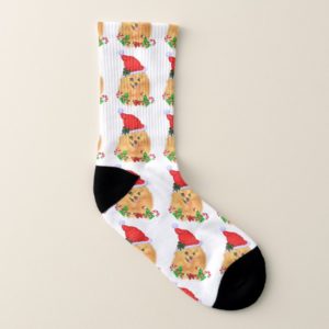 Pomeranian Santa Christmas Socks
