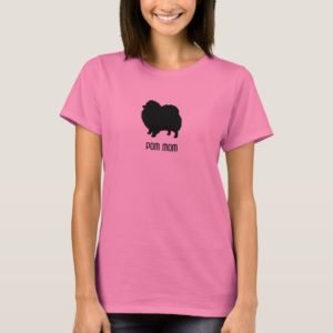 Pomeranian Silhouette - Pom Mom - Custom Text T-Shirt