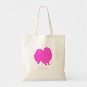 Pomeranian Tote Bag (pink silhouette)